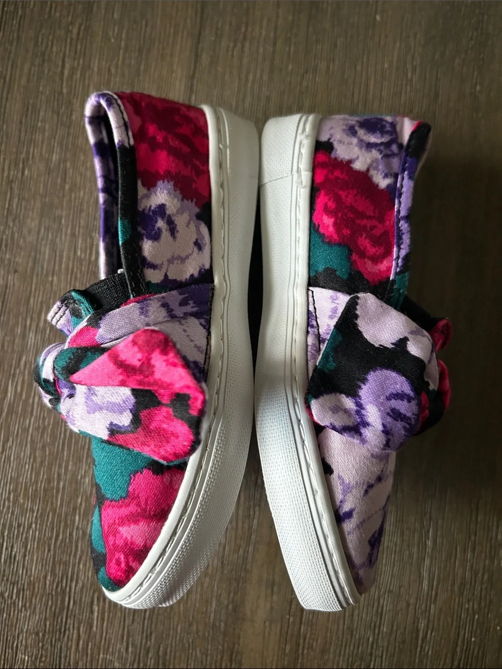 Girl JJ Black Floral Kimberly Goldson Floral Bow Sneaker by Janie & Jack.